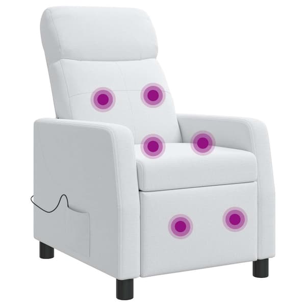 Massagefåtölj Vit Tyg