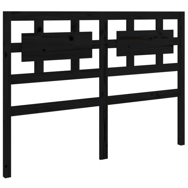 Sänggavel svart 125,5x4x100 cm massiv furu