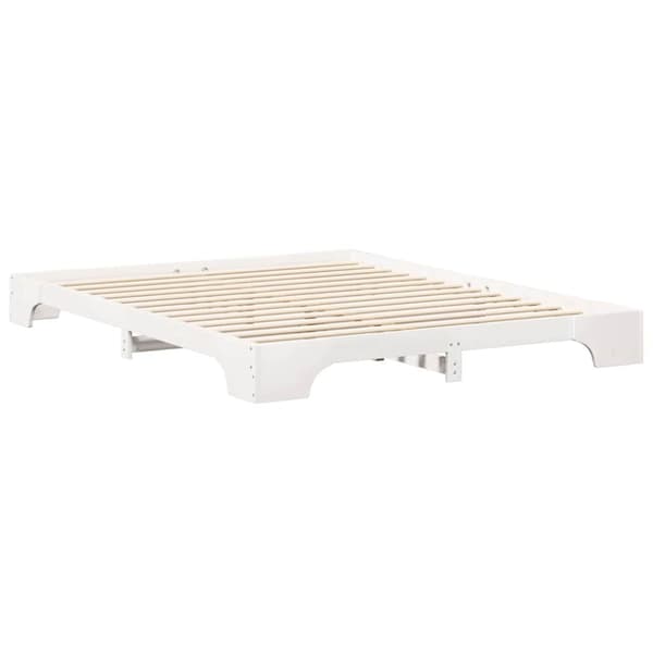 Sängram Vit 160 x 220 cm Massiv furu