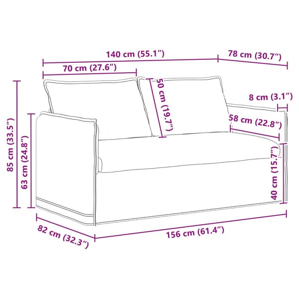 Soffset 2 pcs Mörkgrön 156 x 82 x 85 cm Tyg