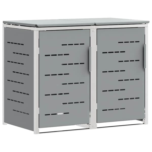 Sopcontainerförvar Grå 138 x 77,5 x 112,5 cm Rostfritt stål