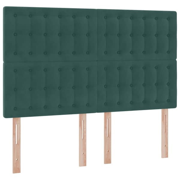 Förvaringssäng med madrass Mörkgrön 140 x 200 cm Sammet