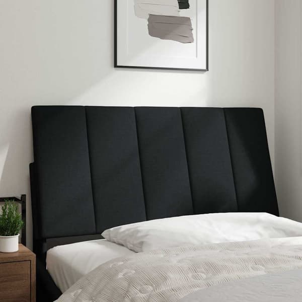 Headboard Cushion "Hanko" Black 100 cm Fabric