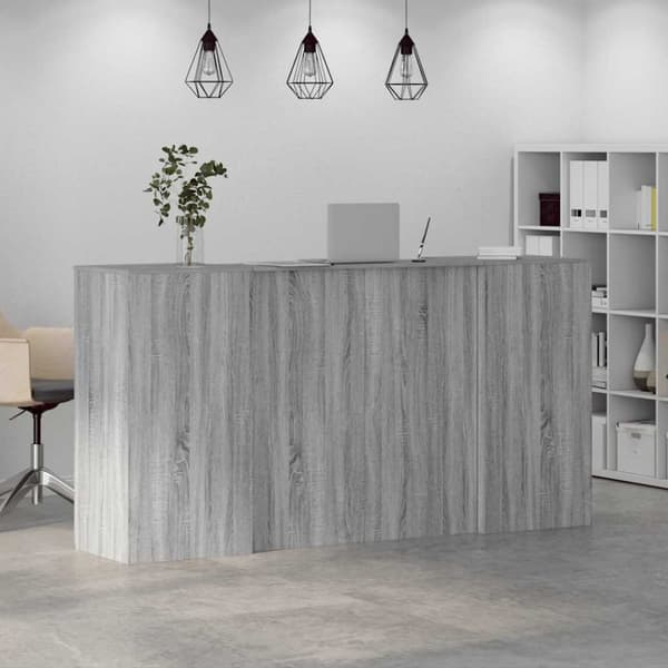 Receptionsdisk grå sonoma 200x50x103,5 cm konstruerat trä
