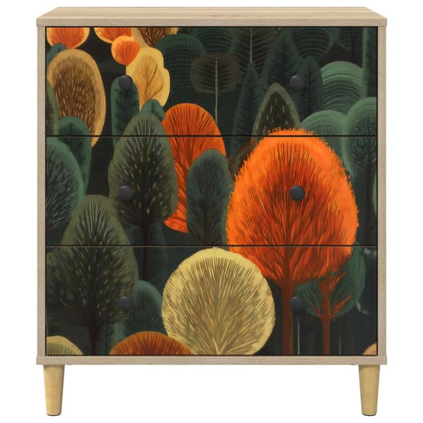 Kommode ZAANDAM Skogsprint 66 x 36,5 x 75 cm Konstruerat trä