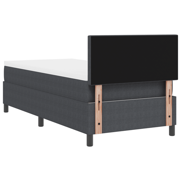 LED Box Säng Mörkgrå och vit 90 x 190 cm Kordread tyg
