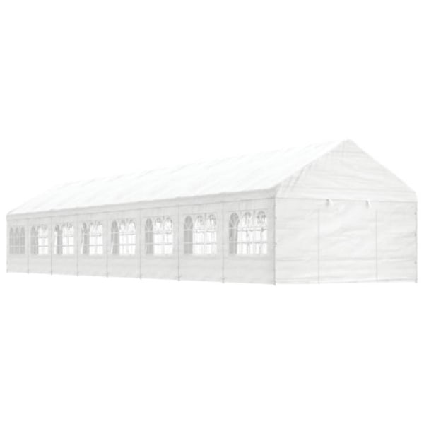 Paviljong med tak vit 17,84x4,08x3,22 m polyeten