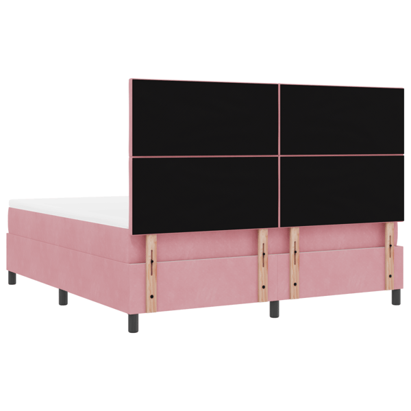 LED Box Säng med huvudgavel Rosa 180 x 200 cm Sammet
