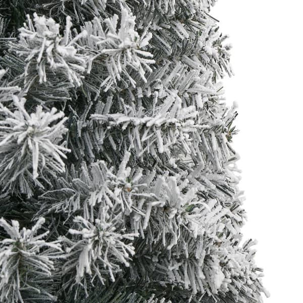 Smal julgran med stativ och snö 270 cm PVC