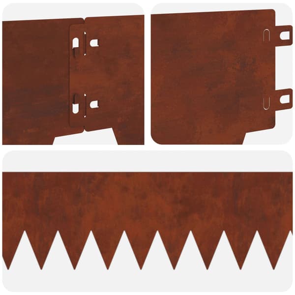 Kant för gräsmatta 30 pcs 103 x 15 cm metall Rostig