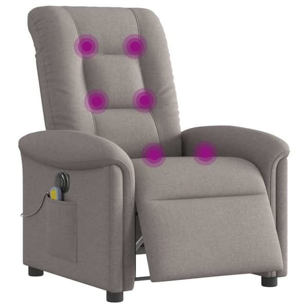 Elektrisk massagefåtölj taupe tyg