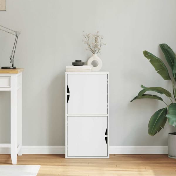 Sidoskåp ODDA vit 40x24x79 cm massivt trä furu