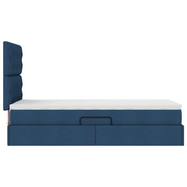 Förvaringssäng med madrass Blå 100 x 200 cm Polyester