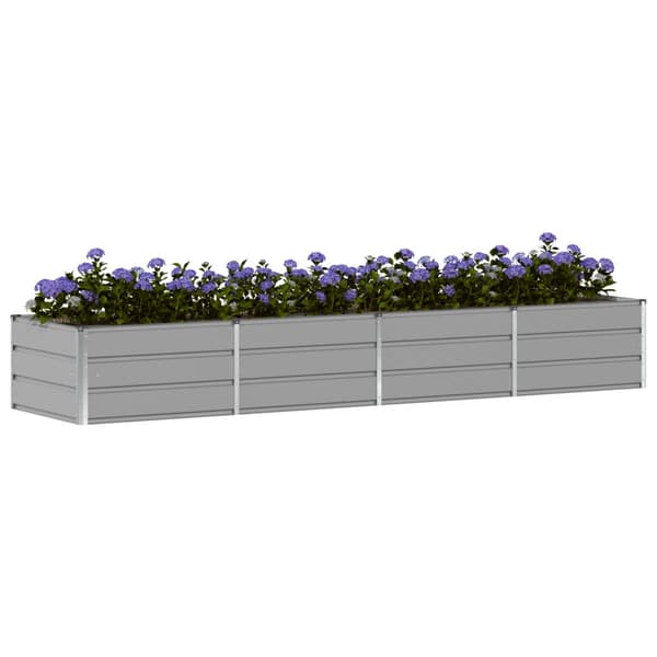 Planteringskärl Ljusgrå 320 x 80 x 45 cm Stål