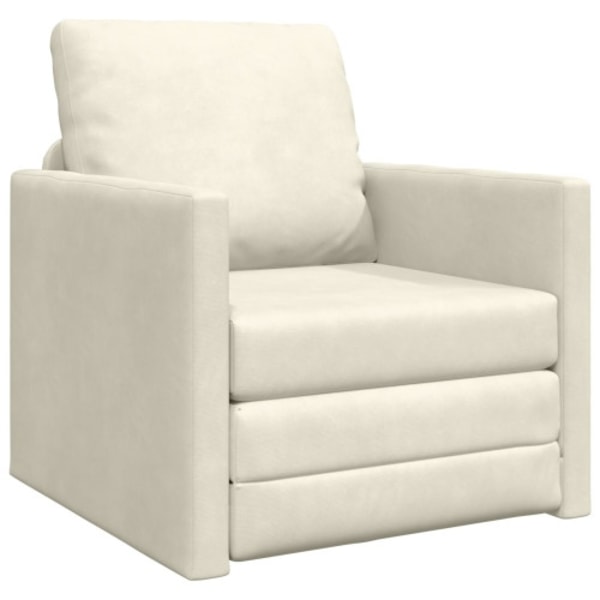 Golvsängsoffa 2-i-1 Grädde 74x77x81 cm Sammet