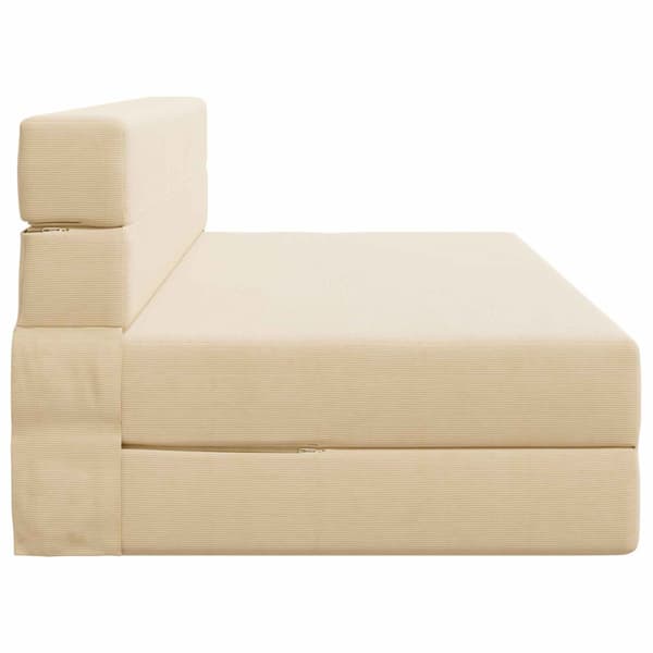Fällsoffa säng Kräm 203 x 152 x 15 cm Kordread tyg