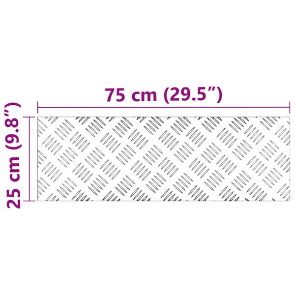 Trappsteg Rektangulär 2 pcs Silver 75 x 25 cm Aluminium