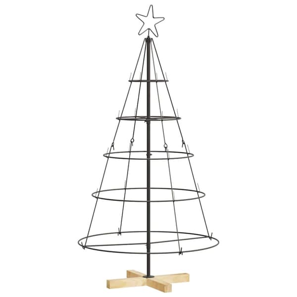 Julcone-träd med stativ Svart 126 cm Stål