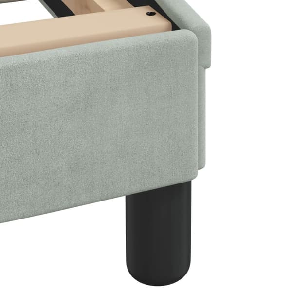 Bed Frame with LED without Mattress Light Grey 90x190 cm Velvet