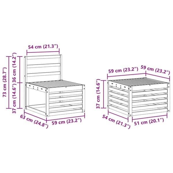 Utomhussoffset 5 pcs Naturfärg