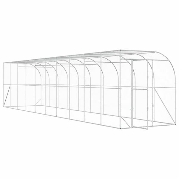 Hönshus mot Vägg Silver 600 x 150 x 215 cm Galvaniserat stål