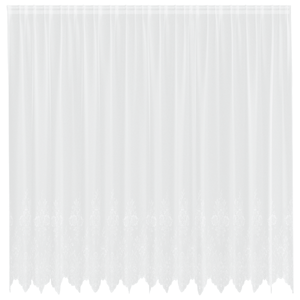 Spetsgardin med gardiner Blommor Vit 220 x 400 cm Polyester