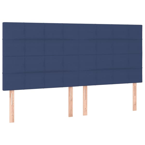 Ramsäng med madrass blå 200x200 cm tyg