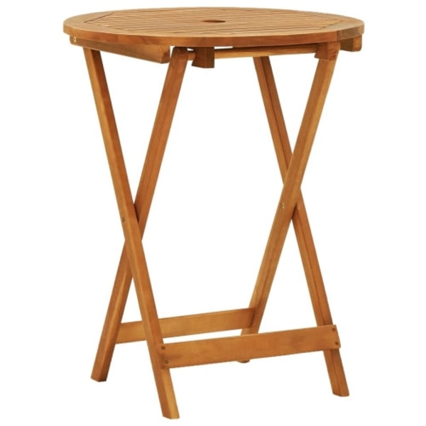 Hopfällbart trädgårdsbord Ø60x75 cm massivt eukalyptusträ