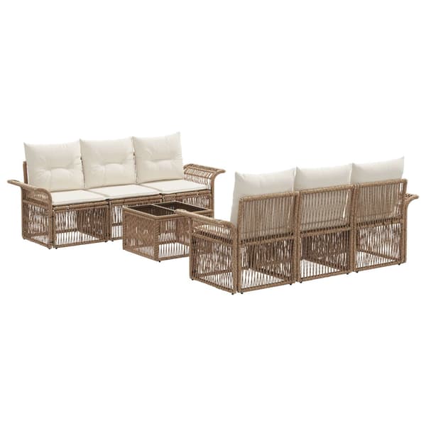 Trädgårdsoffset 7 st Beige konstrotting