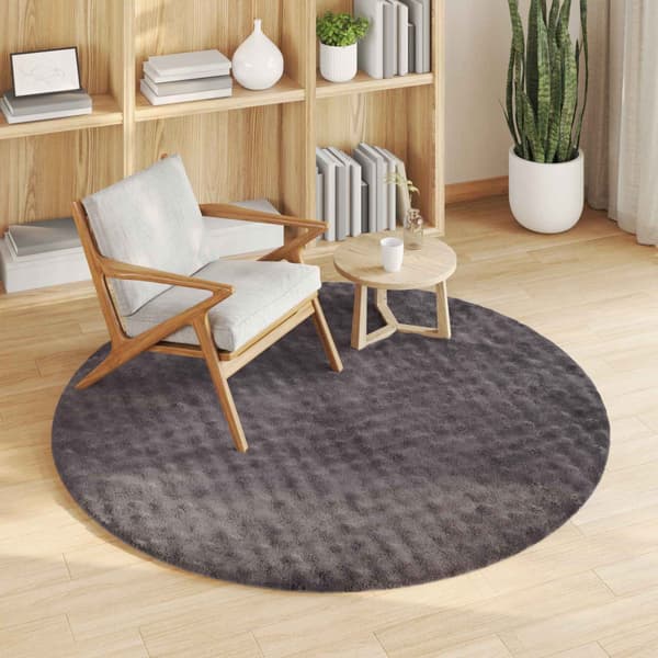 Områdesmattor Rund SIROLO Antracit Ø 160 CM Polyester