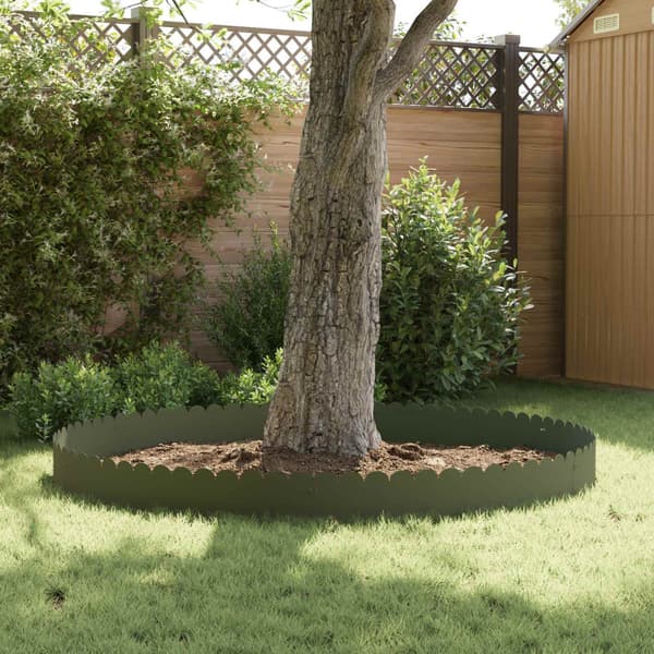 Kant för gräsmatta 20 pcs 103 x 25 cm Stål Olivgrön
