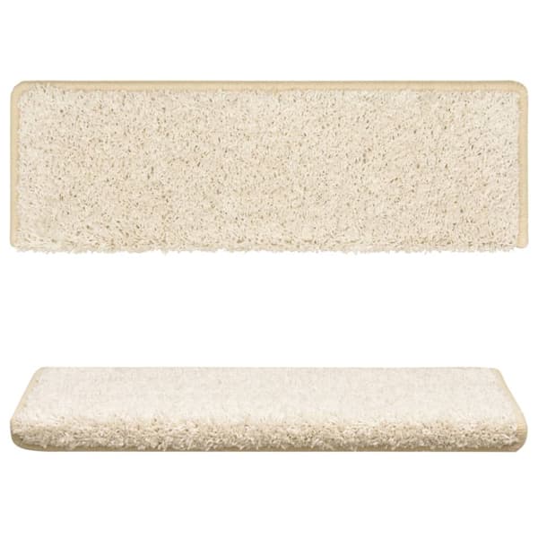 Trappmattor 15 st 65x21x4 cm vita rektangulära kanter