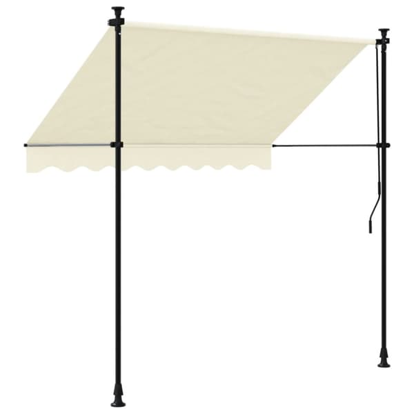 Infällbar markis gräddvit 200x115 cm tyg och stål