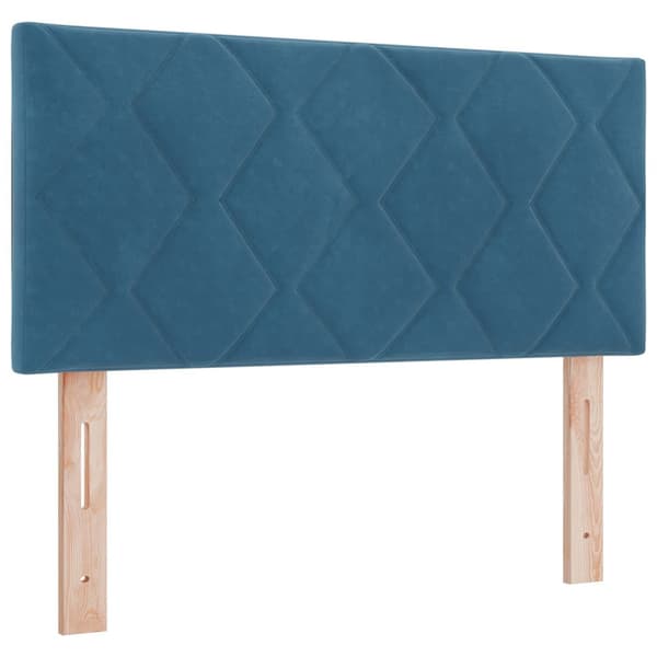 Boxspring säng med madrass och LED Blå 100 x 200 cm Sammet