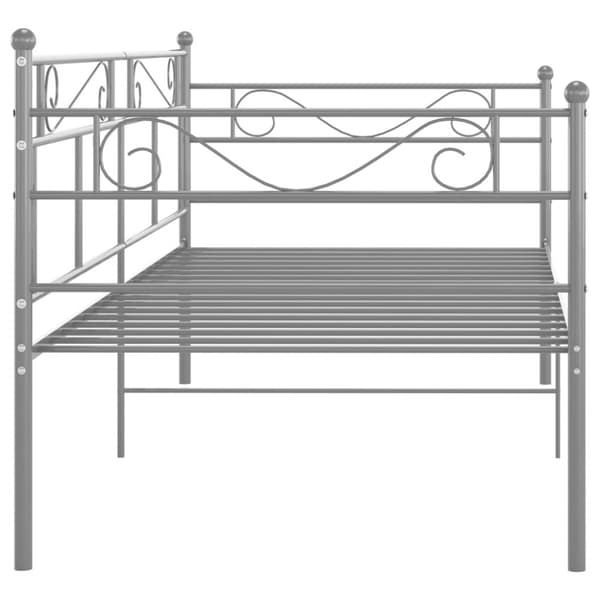 Sängram bäddsoffa grå metall 90x200 cm