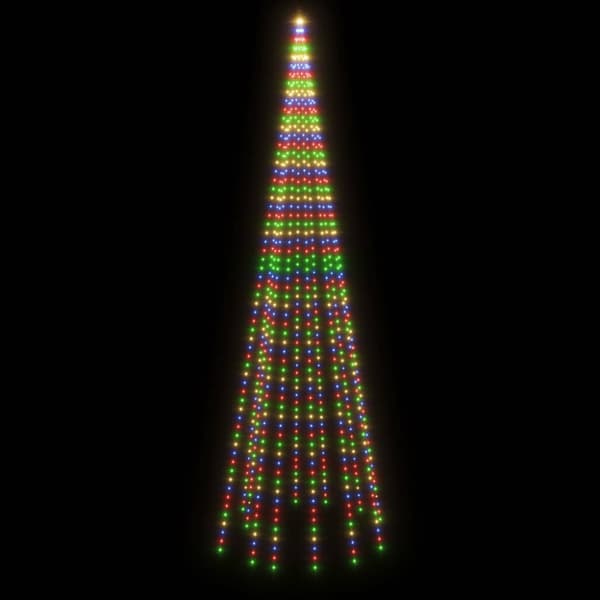 Julgran på flaggstång färgglada 732 LEDs 500 cm
