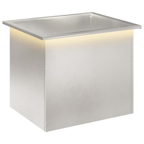 Odlingslåda med LED Silver 50 x 60 x 48 cm Rostfritt stål