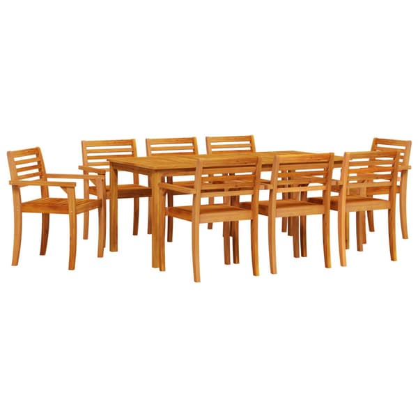 Trädgårdsmöbelset 9 pcs Brun Massivt Akaciaträ