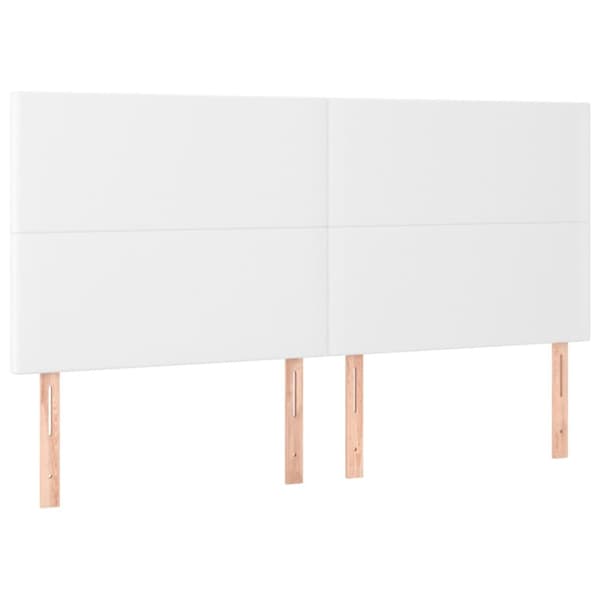 Ramsäng med madrass vit 180x200 cm konstläder