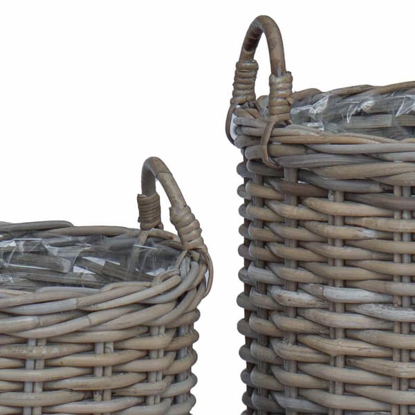 Planteringskorg med lagring 2 pcs Grå Lacak rotting