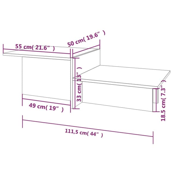 Soffbord brun ek 111,5x50x33 cm konstruerat trä