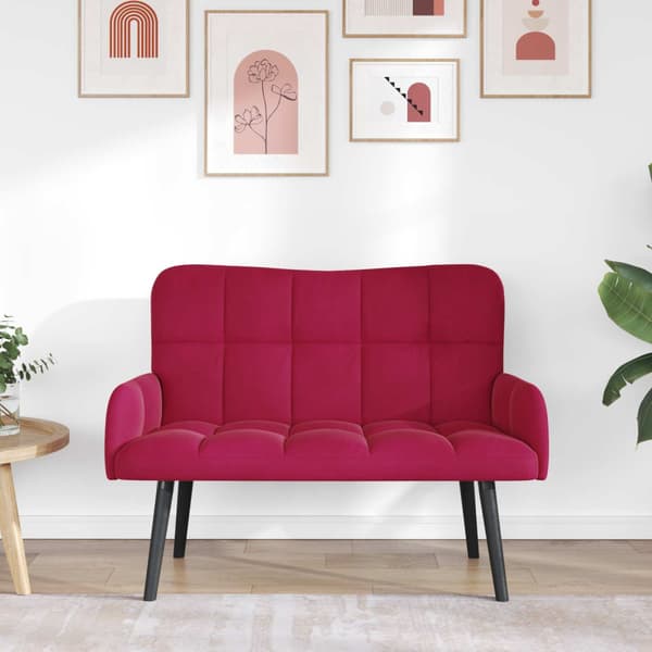 Tvåsitssoffa Vinröd 115 x 61 x 87 cm Sammet