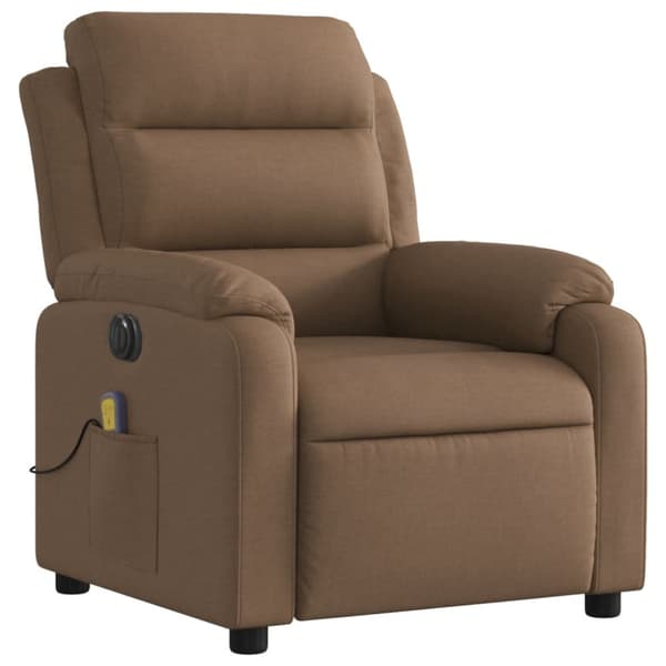Elektrisk massagefåtölj brun tyg
