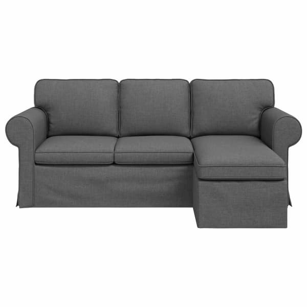 Soffa Mörkgrå 195 x 138 x 80 cm tyg
