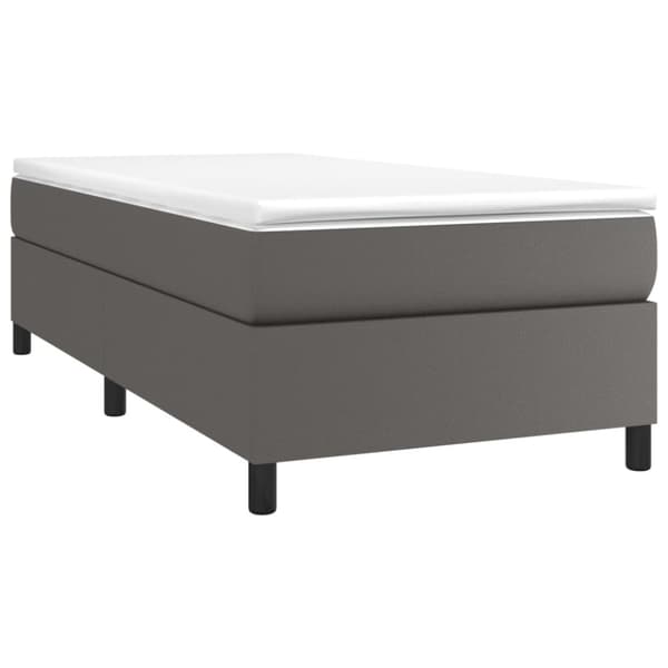 Boxspring-sängram grå 80x200 cm konstläder