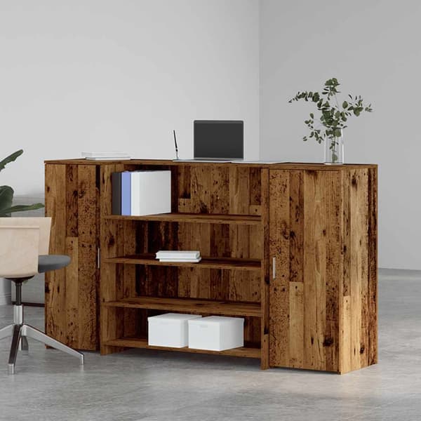 Receptionsdisk åldrat trä 180x50x103,5 cm konstruerat trä