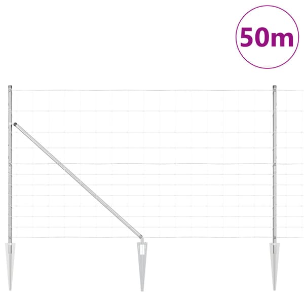 Stängselstolpe Galvaniserad 50 x 1,4 m Stål