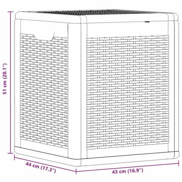 Dynbox 90 liter svart PP-rotting
