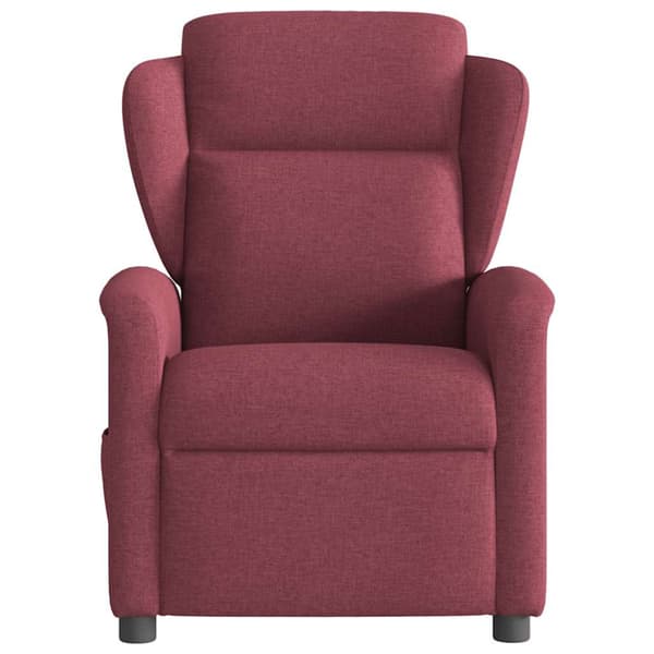 Elektrisk massagefåtölj vinröd tyg