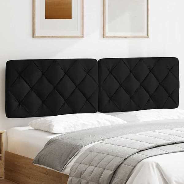 Headboard Cushion Black 180 cm Fabric